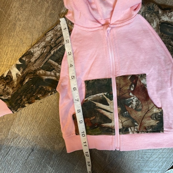 Bass Pro Shop Outdoor Kids True Timber Raglan Pink and Camo Hoodie Zip size 3M - Picture 12 of 12
